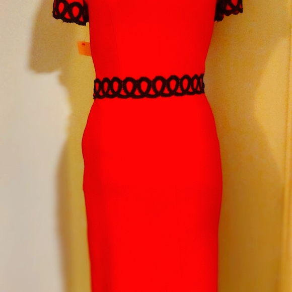 SONIA K PARIS 8/10 DETAIL TOP  TAILORED SEAM RHINESTONE GROSGRAIN SHEATH DRESS - Picture 13 of 14